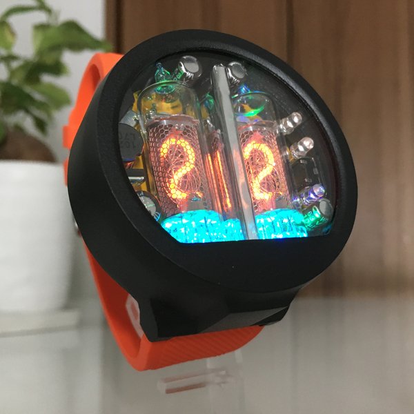 ニキシー管時計 ニキシー管 腕時計 ウクライナ製 IV-6 Nixie Tube Watch V5.2 NUKA VFD バックライトLED  レッドバンド